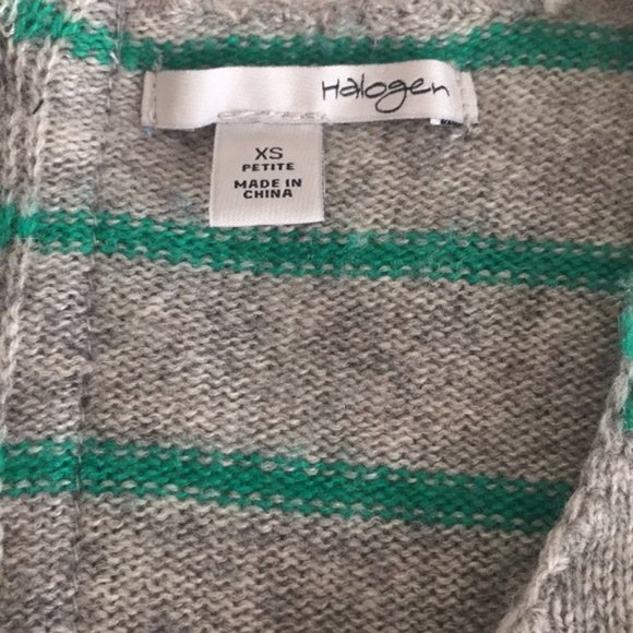 Halogen wool/cashmere striped hi-lo sweater - Picture 4 of 5